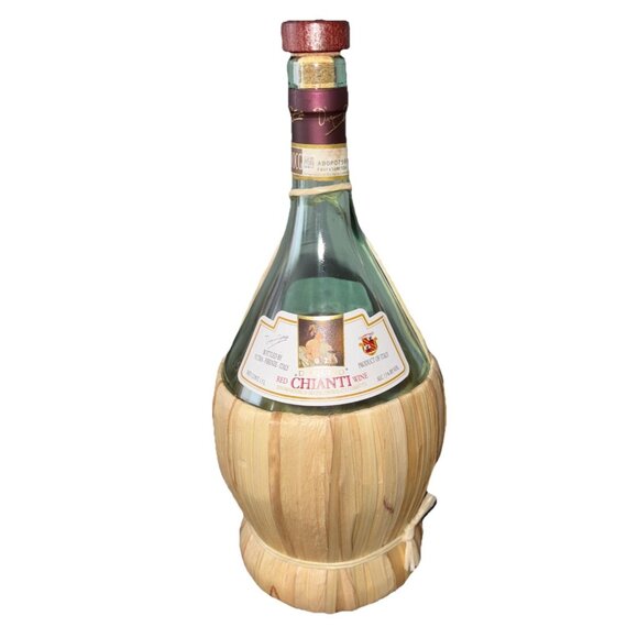 Empty D’Aquino Raffia Wrapped Chianti 1.5L Bottle “Made In Italy” *READ* - Picture 1 of 7